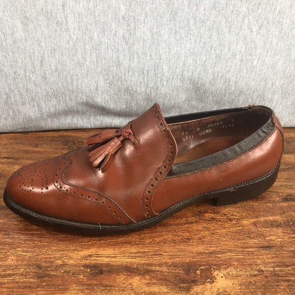 Allen Edmonds Canfield Leather Brown Semi Brogue Oxford Dress Shoes‎ Size 10 B - Picture 8 of 11